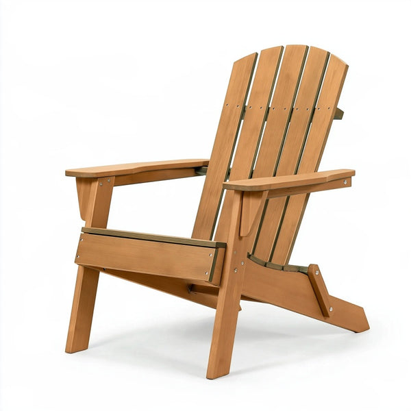 Sedia Adirondack da giardino 82 x 76 x 95 cm in legno marrone naturale con schienale inclinato