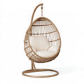 Poltrona sospesa 105 x 105 x 195 cm in rattan marrone con supporto per giardino stile boho