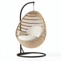 Poltrona sospesa 105 x 105 x 195 cm in fibra intrecciata naturale con struttura in metallo per interni