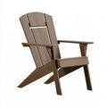 Sedia Adirondack da esterno 79 x 92 x 95 cm in plastica marrone effetto legno con schienale inclinato