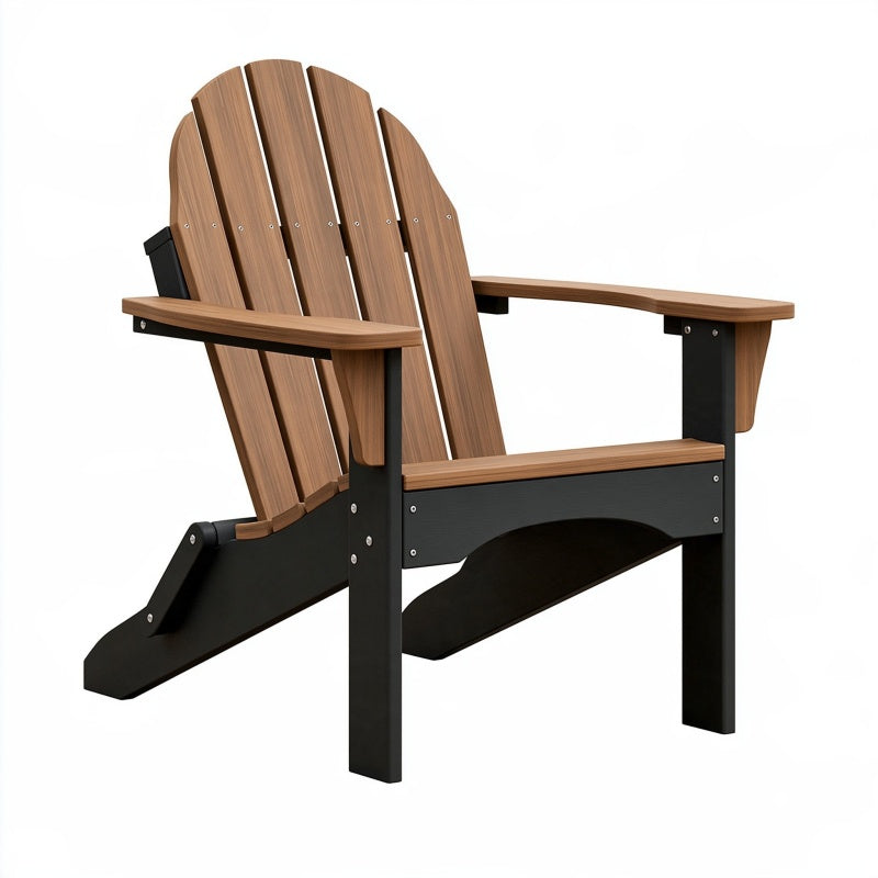 Sedia Adirondack da esterno 78 x 88 x 95 cm in legno marrone e nero - schienale inclinato
