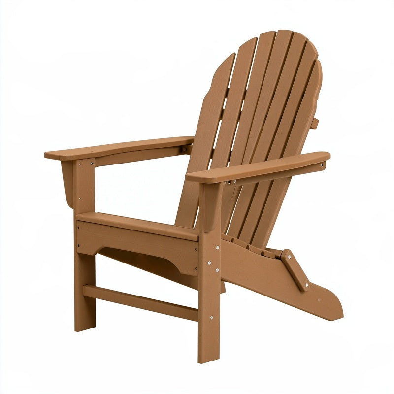 Sedia Adirondack da esterno 83 x 75 x 98 cm in plastica marrone reclinabile stile classico