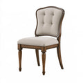 Sedia da pranzo 50 x 60 x 100 cm in legno marrone e tessuto beige - imbottita classica