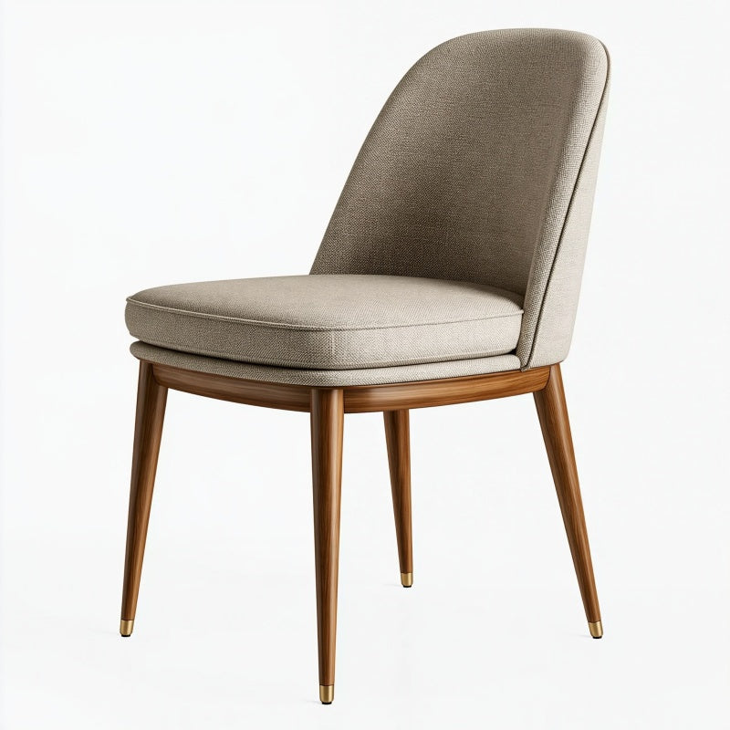 Sedia da pranzo 52 x 61 x 84 cm in tessuto beige con struttura in legno stile moderno