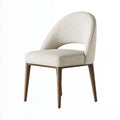 Sedia da pranzo 57 x 58 x 82 cm in tessuto beige con gambe in legno stile moderno