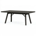 Tavolo da giardino 150 x 90 x 74 cm in plastica nero - piano effetto intrecciato stile moderno