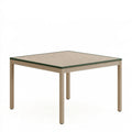 Tavolo da giardino 90 x 90 x 75 cm in metallo beige e verde - quadrato a doghe
