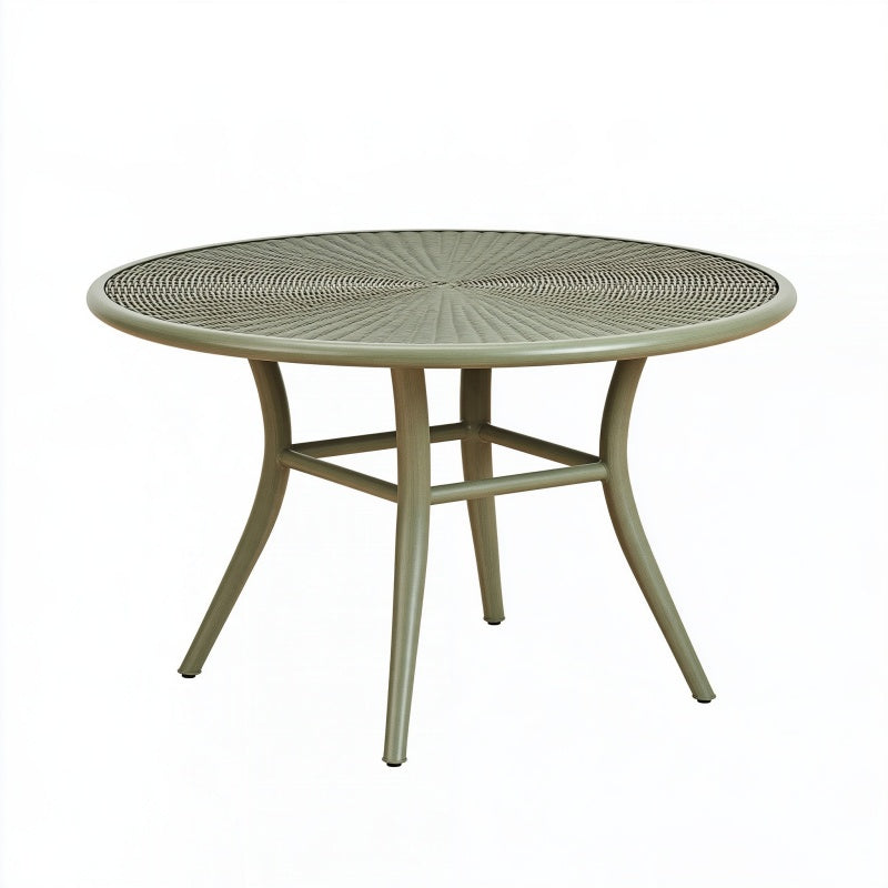 Tavolo da giardino rotondo diametro 100 cm in metallo verde salvia - stile moderno per esterno