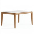 Tavolo da pranzo 160 x 90 x 75 cm in legno naturale e piano effetto marmo stile moderno